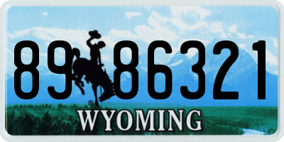 WY license plate 8986321