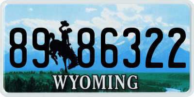 WY license plate 8986322