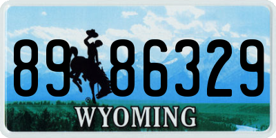 WY license plate 8986329