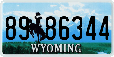 WY license plate 8986344