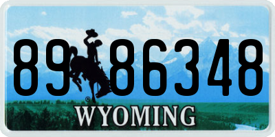 WY license plate 8986348
