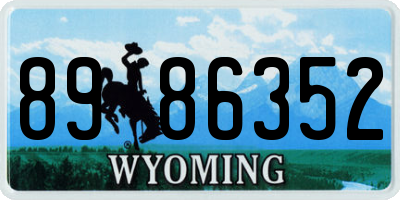 WY license plate 8986352