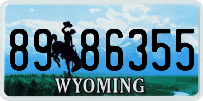 WY license plate 8986355