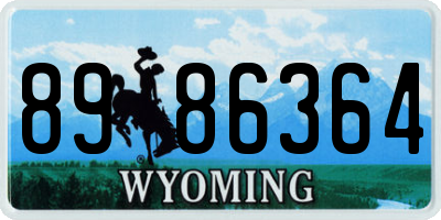 WY license plate 8986364