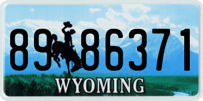 WY license plate 8986371