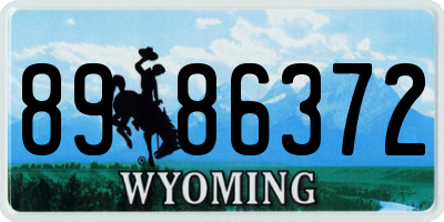 WY license plate 8986372
