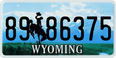 WY license plate 8986375