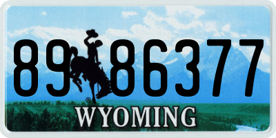 WY license plate 8986377