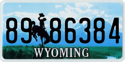 WY license plate 8986384