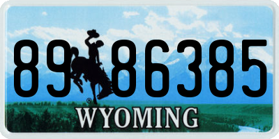 WY license plate 8986385