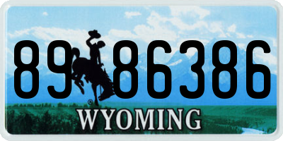 WY license plate 8986386