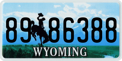 WY license plate 8986388