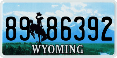 WY license plate 8986392
