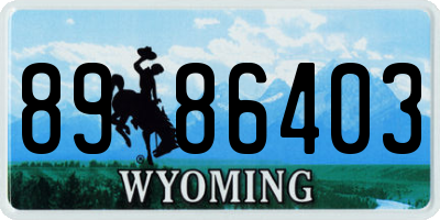 WY license plate 8986403