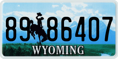 WY license plate 8986407