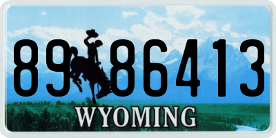 WY license plate 8986413