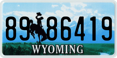 WY license plate 8986419