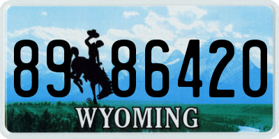 WY license plate 8986420