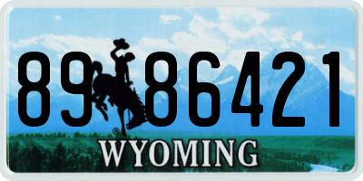 WY license plate 8986421