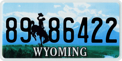 WY license plate 8986422