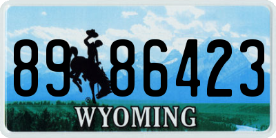 WY license plate 8986423