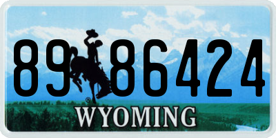 WY license plate 8986424