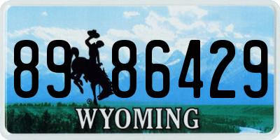 WY license plate 8986429