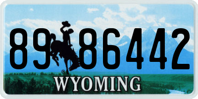 WY license plate 8986442