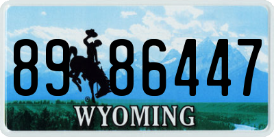 WY license plate 8986447