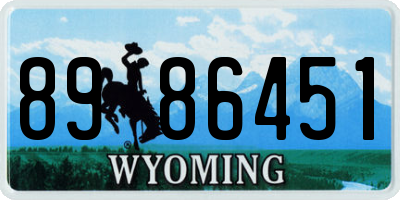 WY license plate 8986451