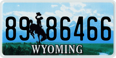 WY license plate 8986466
