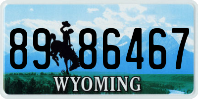 WY license plate 8986467