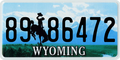 WY license plate 8986472
