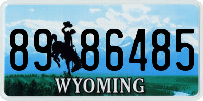 WY license plate 8986485
