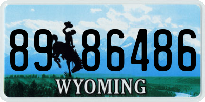 WY license plate 8986486