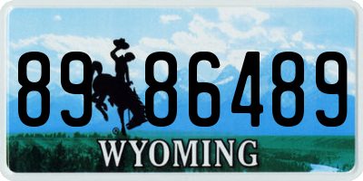 WY license plate 8986489
