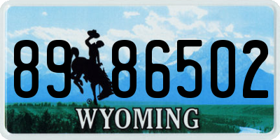 WY license plate 8986502