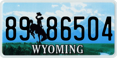 WY license plate 8986504