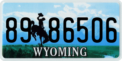 WY license plate 8986506