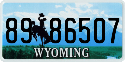 WY license plate 8986507