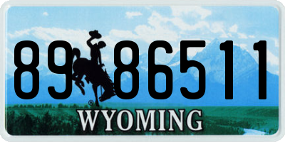 WY license plate 8986511
