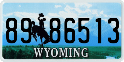 WY license plate 8986513