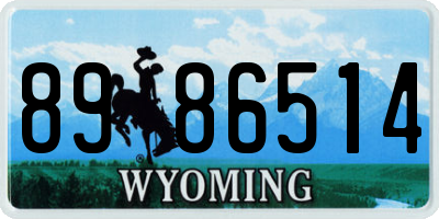 WY license plate 8986514