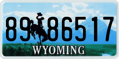 WY license plate 8986517