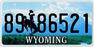 WY license plate 8986521