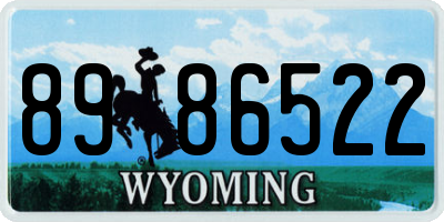WY license plate 8986522