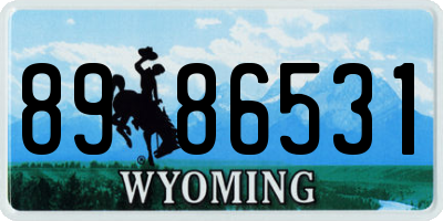 WY license plate 8986531