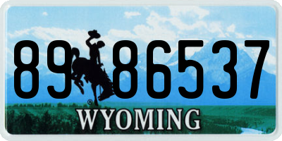 WY license plate 8986537