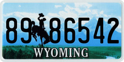 WY license plate 8986542