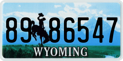 WY license plate 8986547